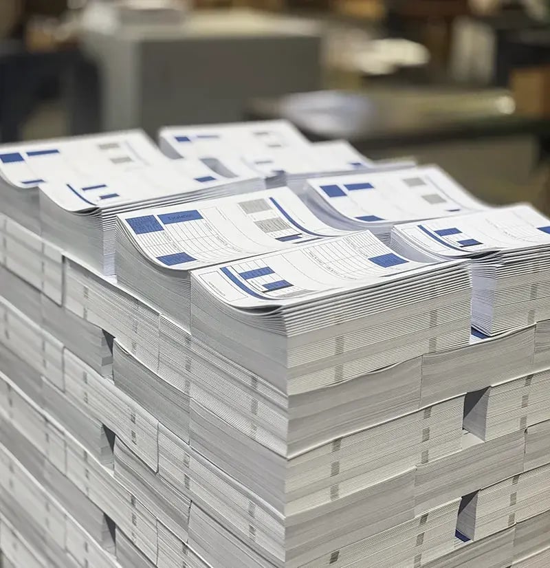 Pallet stack of printed materials Pallet stack of printed materials